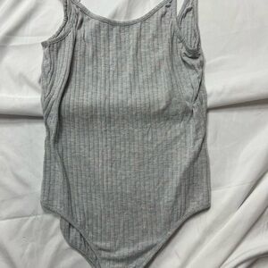 Urban Outfitters Light Heather Gray Ribbed Scoop Bodysuit